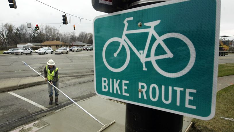 A bike path link scheduled to completed this year on East Stroop Road in Kettering will essentially provide a 10-mile continuous off-street trail from Centerville to Dayton, according to Kettering officials. FILE