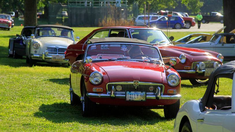 Tony Shoviak from Waterville, Ohio, arrives at British Car Day in his MGB. 2017 Photograph by Skip Peterson