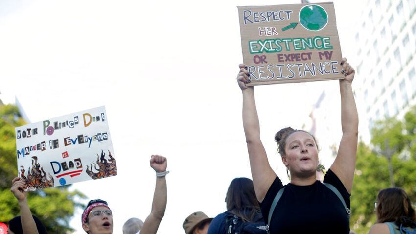 Photos: Climate protests snarl Washington, D.C. commute