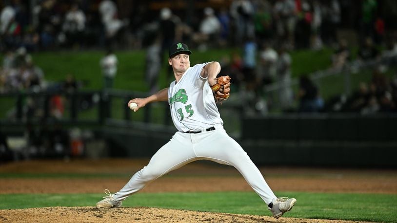 After the most unlikely of journeys to professional baseball, Owen Holt pitching for the Dayton Dragons. Dayton Dragons photo