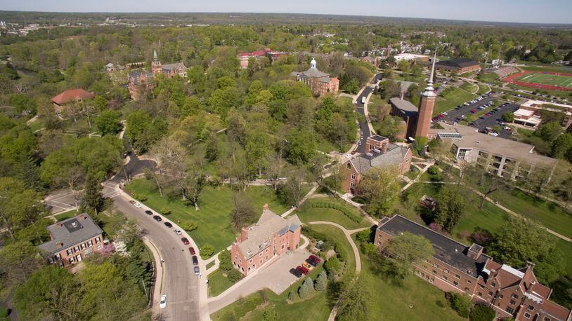 Aerial view of Wittenberg University looking northwest on April 24, 2017. TY GREENLEES / STAFF