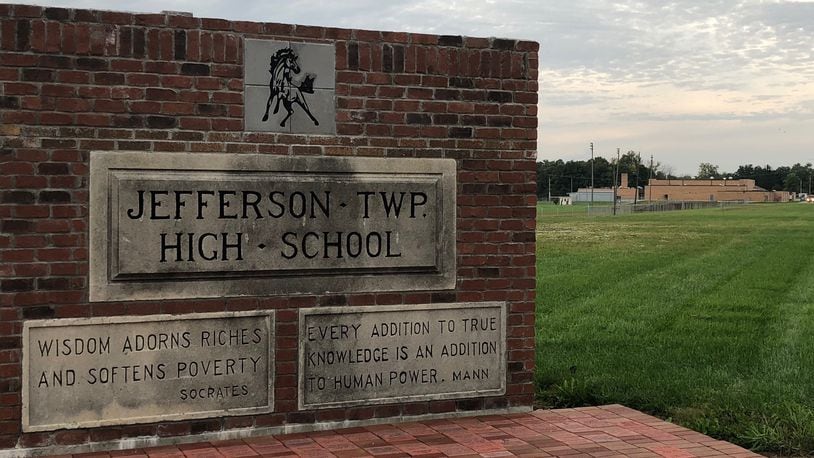 Jefferson Twp. Junior/Senior High, on Union Road, housed 145 students in grades 7-12 last year, according to the Ohio Department of Education. JEREMY P. KELLEY / STAFF