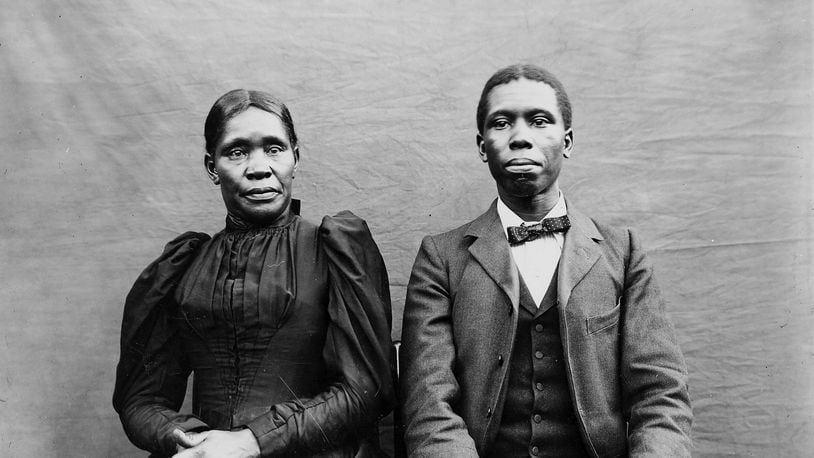A portrait of Paul Laurence Dunbar and his mother, Matilda Dunbar, taken between 1890 and 1900. PHOTO COURTESTY OF THE OHIO HISTORY CONNECTION