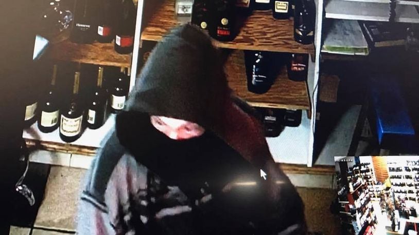 Security cameras at Noonan’s liquor store in Hamilton captured a suspected thief and their car from Wednesday’s break-in. CONTRIBUTED