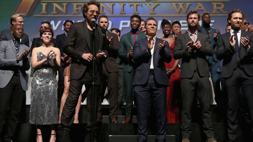 Actor Robert Downey Jr. and cast & crew of 'Avengers: Infinity War' attend the Los Angeles Global Premiere for Marvel Studios? Avengers: Infinity War on April 23, 2018 in Hollywood, California.  The original Avengers recently got matching tattoos to mark their place in the MCU. (Photo by Jesse Grant/Getty Images for Disney)