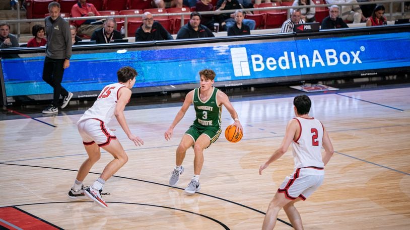 Alex Huibregtse, shown earlier this season at Davidson, scored a career-high 32 points Thursday in a road win at Cleveland State. Danny Sikkenga/Wright State Athletics