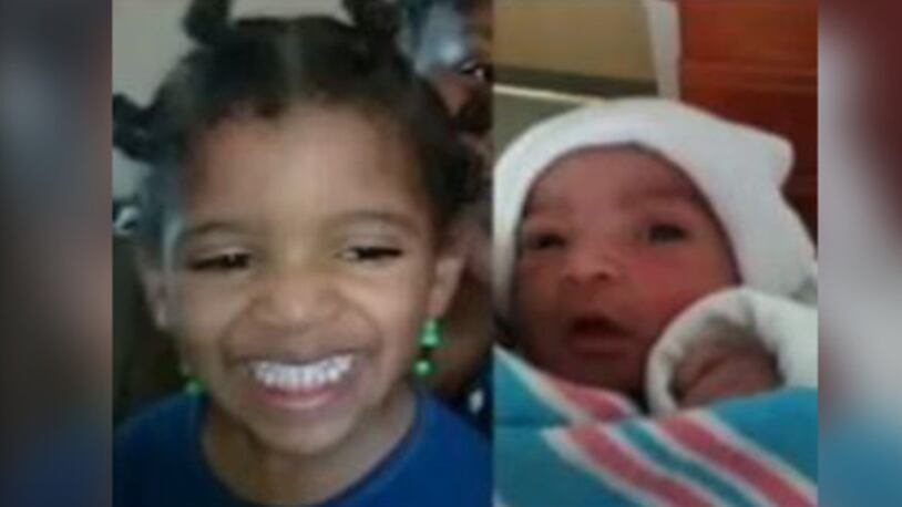 Two-year-old Serenity Freeman and her 4-day-old sister, Genesis, were found stabbed to death Saturday morning.