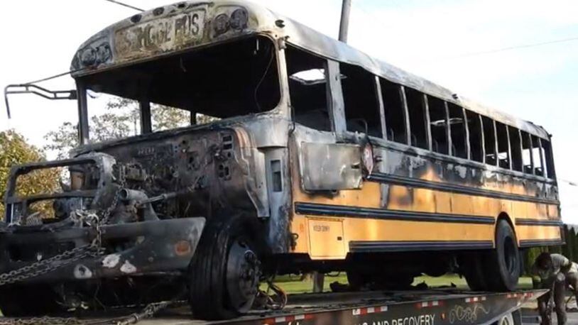 An Ohio school bus driver is being hailed as a hero after she evacuated students when the vehicle became engulfed in flames within minutes.