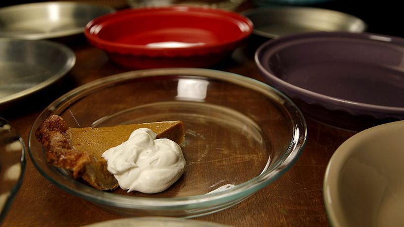Pie dough, pumpkin pie, apple pie. The story will also talk about different types of fat, tips for rolling and crimping, so maybe include some shots of various fats (butter, lard, shortening) and perhaps a step-by-step of making and assembling a crust. (Kirk McKoy /Los Angels Times/TNS)