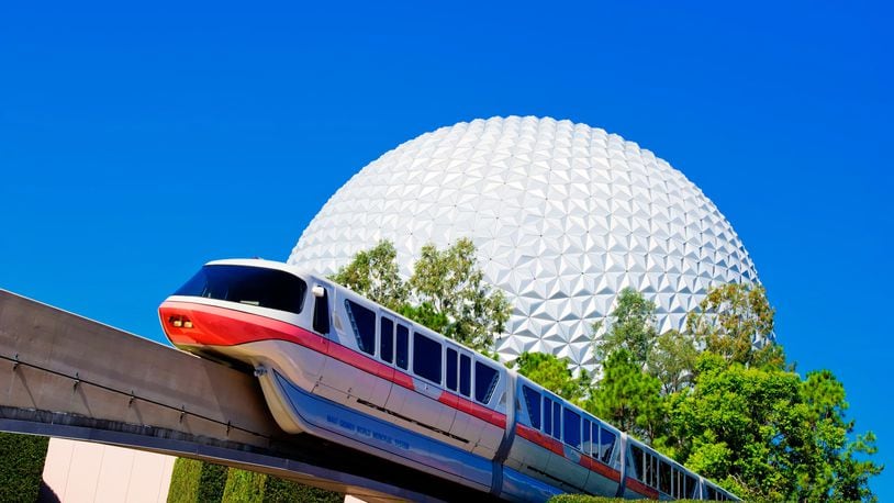 Spaceship Earth is the visual and thematic centerpiece of Epcot at Walt Disney World Resort in Lake Buena Vista, Fla. The geodesic dome weighs 16 million pounds and the outer "skin" of Spaceship Earth is made up of 11,324 aluminum and plastic-alloy triangles.