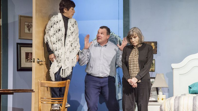 Fran Pesch, founder of the Young at Heart Players, is both an actor and director. Here she is pictured (left) in the company’s production of “Ripcord” in 2016. Also pictured, Mark Sharp and Gayle Smith. ART FABIAN/CONTRIBUTED PHOTO