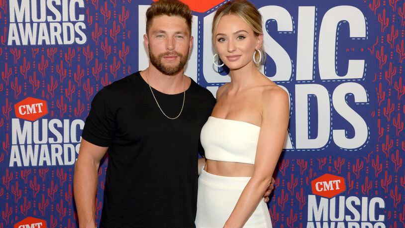 NASHVILLE, TENNESSEE - JUNE 05: Chris Lane and Lauren Bushnell attend the 2019 CMT Music Awards at Bridgestone Arena on June 05, 2019 in Nashville, Tennessee. (Photo by Rick Diamond/Getty Images for CMT)