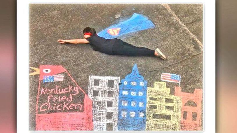 A Georgia woman is using chalk art during the quarantine to connect with her grandchildren.