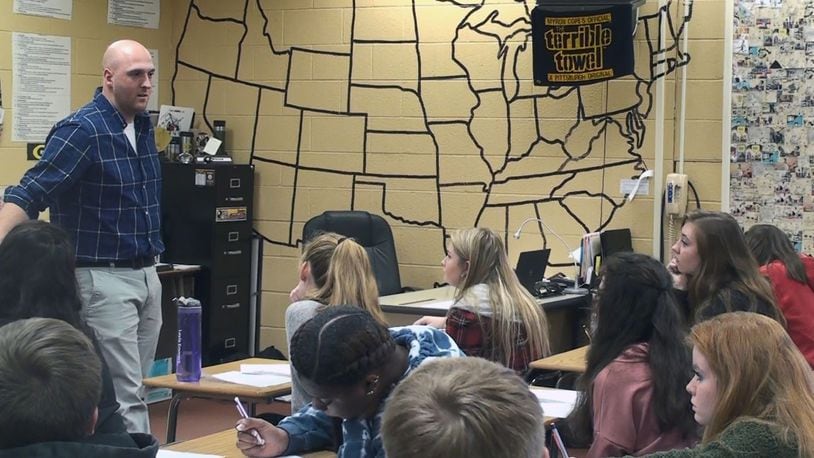 Centerville teacher Jason Whited, previously honored as a District 3 regional Teacher of the Year, has been named the Ohio Teacher of the Year for District 3. CONTRIBUTED