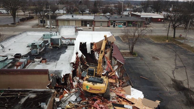 Demolition started Thursday on the former Duke’s Restaurant on East Dixie Drive in West Carrollton. The site will be the new home for Dayton Hydroponics. The company plans to move from its Miamisburg-Centerville Road location. STAFF
