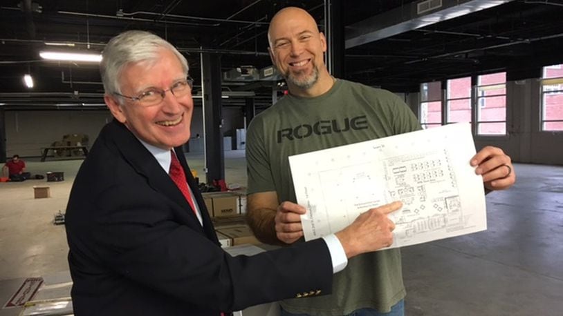 Les McFawn, director of the Wright Brothers Institute, left, and Jim Masonbrink, director of the Small Business Hub at the Wright Brothers Institute, are excited about plans for the new small business hub at 444 E. Second St. THOMAS GNAU/DAYTON