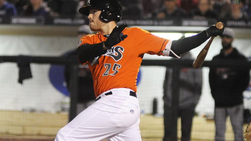 Dragons first baseman Bren Spillane hit a home run in Sunday's road win over Great Lakes. DDN FILE PHOTO
