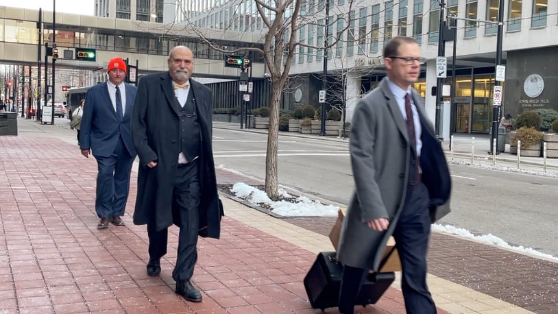 Former Ohio House Speaker Larry Householder and his attorneys walk into federal court on Jan. 24, 2023. WCPO/CONTRIBUTED