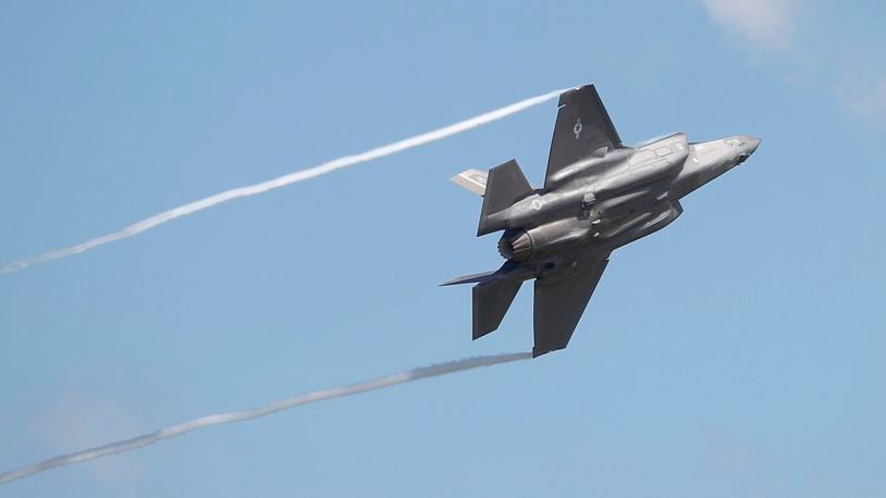 A local defense contractor that makes parts and equipment for the F-35, C-130, F-16 and C-5B, among others, has been acquired. Pictured is one of two F-35s that visited the the Vectren Dayton Air Show last year. TY GREENLEES / STAFF