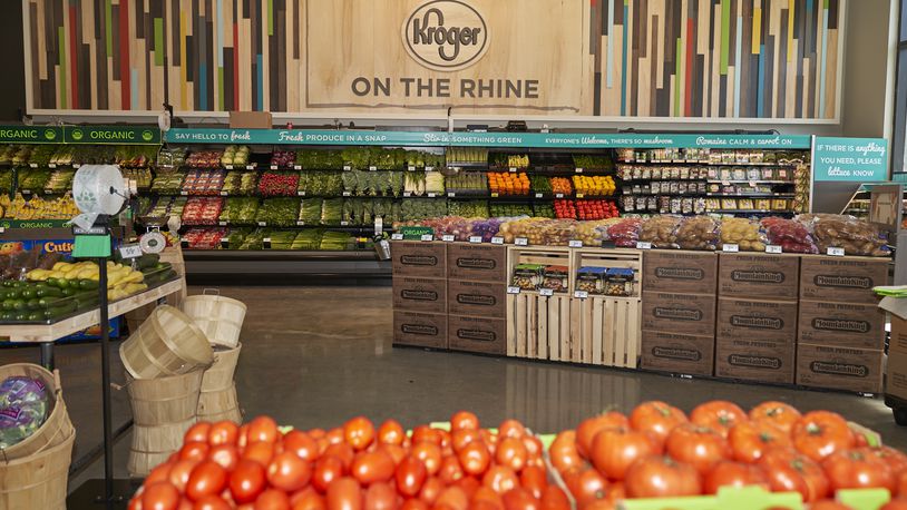 Krogers new On the Rhine offers traditional grocery shopping on the first floor.