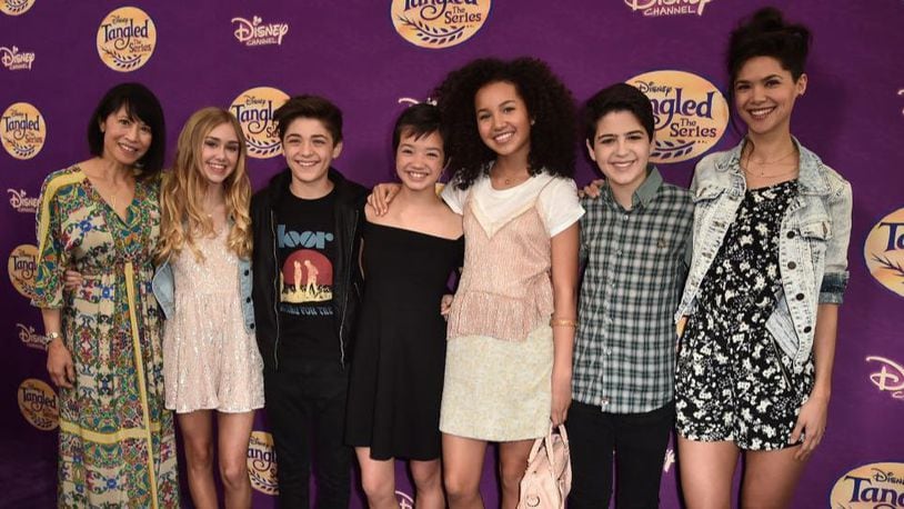 BEVERLY HILLS, CA - MARCH 04:  Actors Lauren Tom, Emily Skinner, Asher Angel, Peyton Elizabeth Lee, Sofia Wylie, Joshua Rush and Lilan Bowden attend a screening of Disney Channel's "Tangled Before Ever After" at The Paley Center for Media on March 4, 2017 in Beverly Hills, California.  (Photo by Alberto E. Rodriguez/Getty Images)