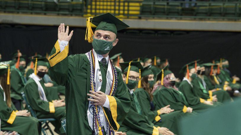 Wright State University honored nearly 1,900 graduating students over the course of four spring commencement ceremonies on April 30 and May 1 in the Wright State Nutter Center.