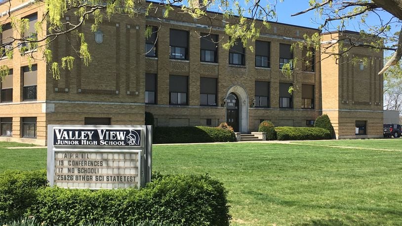 Valley View Junior High School was built in 1923 in Farmersville and added onto in 1954. The state rated three of Valley View’s four schools as being in “poor” condition — their lowest rating. JEREMY P. KELLEY / STAFF