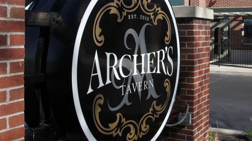 This file photo shows the sign for Archer’s Tavern in Centerville shortly after it opened in 2010. An application for a liquor license has been submitted for a second Archer’s location on East Dorothy Lane in Kettering. Jim Witmer/Staff