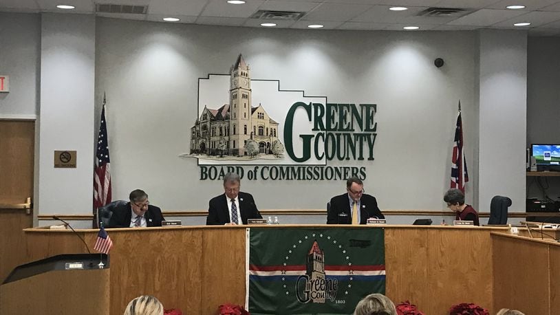The Greene County Board of Commissioners meet on Thursday, December 19, 2019. Two of the seats are up for re-election in 2020. STAFF PHOTO / SARAH FRANKS