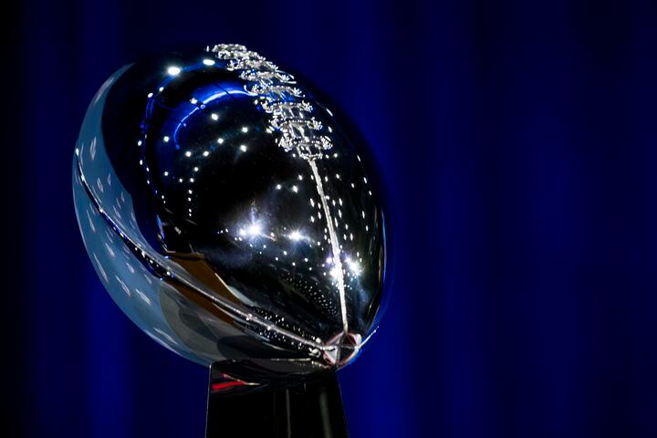 The Vince Lombardi Trophy Championship, during Super Bowl week in Houston on Feb. 1, 2017. (Doug Mills/The New York Times)