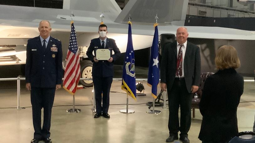 Charles “Chuck” Babish IV, Air Force senior level executive for aircraft structural integrity, was presented the Decoration for Exceptional Civilian Service in a ceremony presided by Air Force Life Cycle Management Center Commander, Lt. Gen. Robert McMurry, at the National Museum of the United States Air Force on August 5.