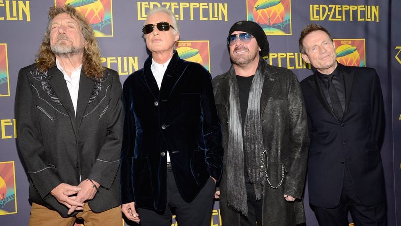The members of Led Zeppelin, from left to right: Robert Plant, Jimmy Page, John Bonham and John Paul Jones.