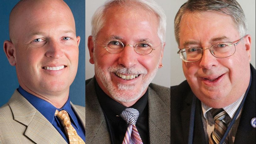 From left: Doug Barry, Gary Leitzell and Bob Matthews, Republican candidates for Montgomery County Commission. SUBMITTED