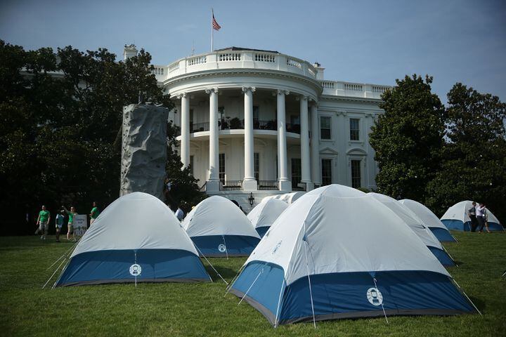 First Lady Michelle Obama hosts White House campout