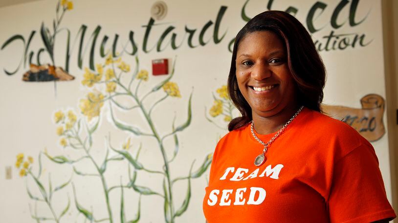 Shondale Atkinson-Dorise of the Mustard Seed Foundation is one of 10 recipients of this year’s Cardinal Bernardin Community Service Award to be presented in June. TY GREENLEES / STAFF