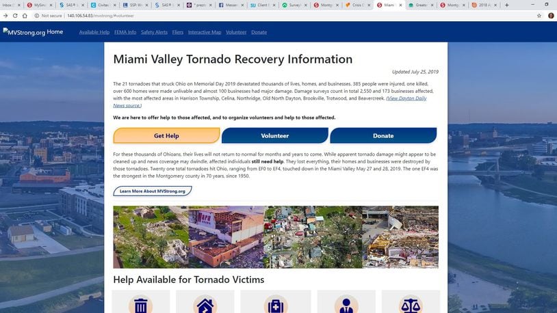 A new website, MVStrong.org, will allow tornado survivors to more easily find assistance and give those who want to help a faster way to identify volunteer opportunities or donate to relief efforts. SUBMITTED