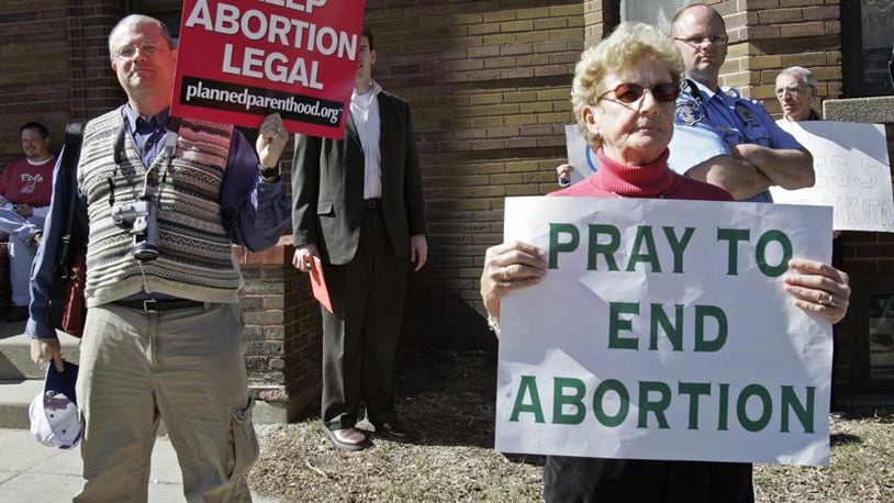 Abortion protesters outside of a Kettering abortion clinic. File photo