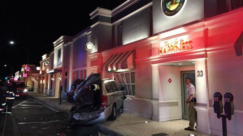 An inebriated driver collided with a van, sending it into the Church of Scientology's Way to Happiness Foundation building. (Photo: Clearwater Police)
