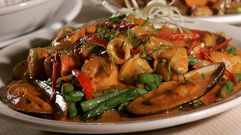 Panang curry with seafood from Thai 9 located in Dayton's Oregon District. Staff photo by Lisa Powell