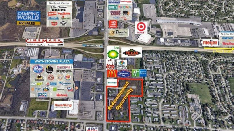 Broad Reach Retail Partners plans to redevelop the area that is currently two vacant apartment buildings in Huber Heights. CONTRIBUTED
