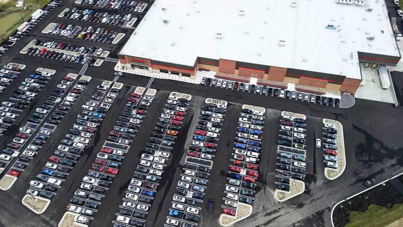 An aerial view of Liberty Twp.'s new Costco store, opened November 2022, on Veterans Blvd. NICK GRAHAM/STAFF