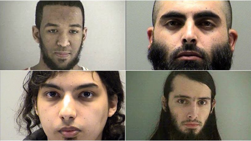 Ohio residents (clockwise from top left) Munir Abdulkader, Laith Alebbini, Naser Almadaoji and Christopher Lee Cornell  were each arrested on terrorism-related charges.