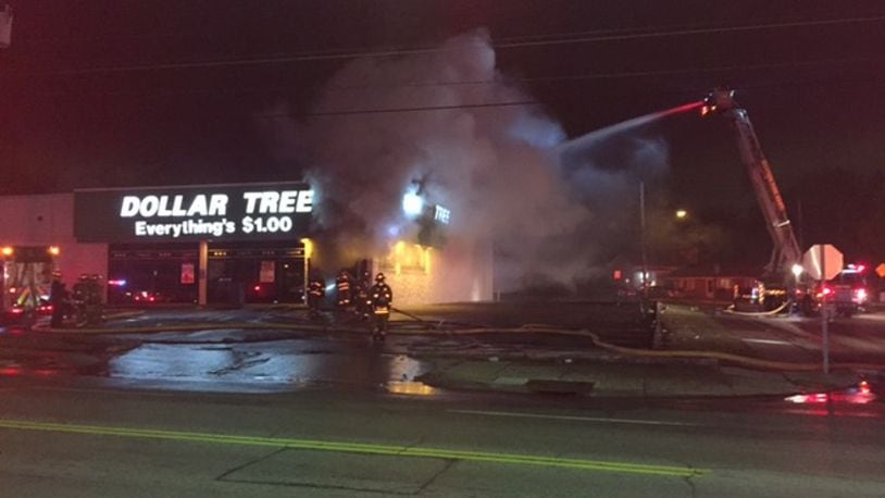 A Dollar Tree store caught fire Christmas Eve, Dec. 24, 2016, at 1905 Wayne Ave., in Dayton. DeANGELO BYRD / STAFF