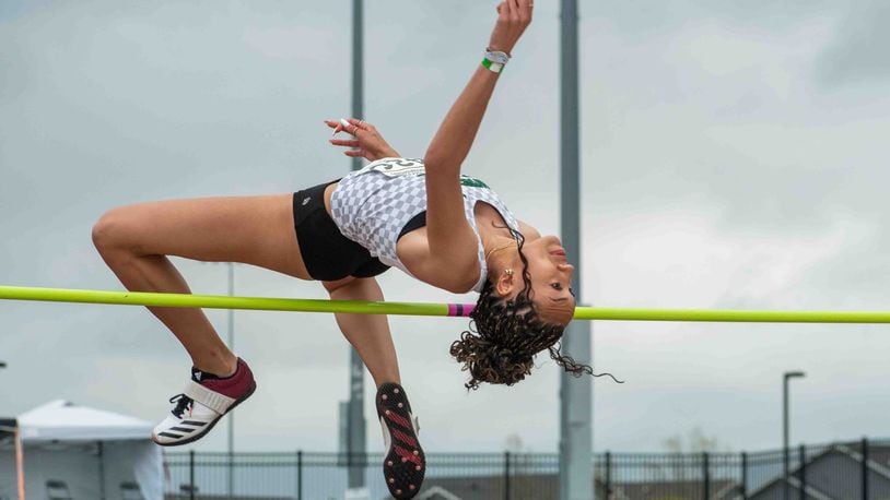 Wright State's Cierra Lively won the high jump at the Horizon League championships at Oakland University in Rochester, Mich. Wright State Athletics photo