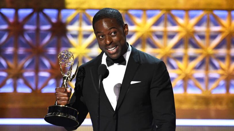 Actor Sterling K. Brown accepts Outstanding Lead Actor in a Drama Series for "This Is Us" onstage during the 69th Annual Primetime Emmy Awards.