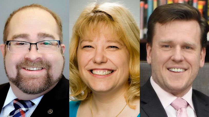 The three finalists for the Dayton Metro Library's executive director position are from left: Peter Coyl, director of the Montclair (N.J.) Public Library; Rachel Gut, Dayton Metro Library’s current deputy executive director; and Jeffrey Trzeciak, director of the Jersey City (N.J.) Free Public Library. SUBMITTED