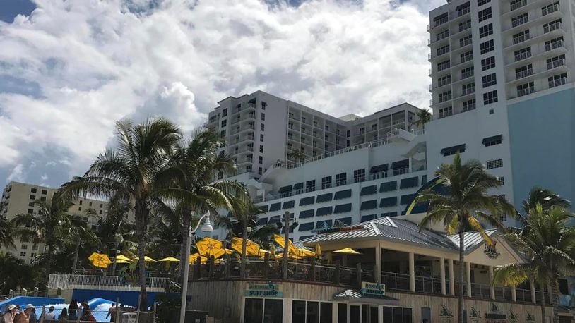 Seen here is a Margaritaville Resort in Hollywood Beach, Fla. in 2018. A Margaritaville Resort is planned for Newport on the Levee along the Ohio River in Kentucky and is expected to open in 2026. STAFF FILE PHOTO
