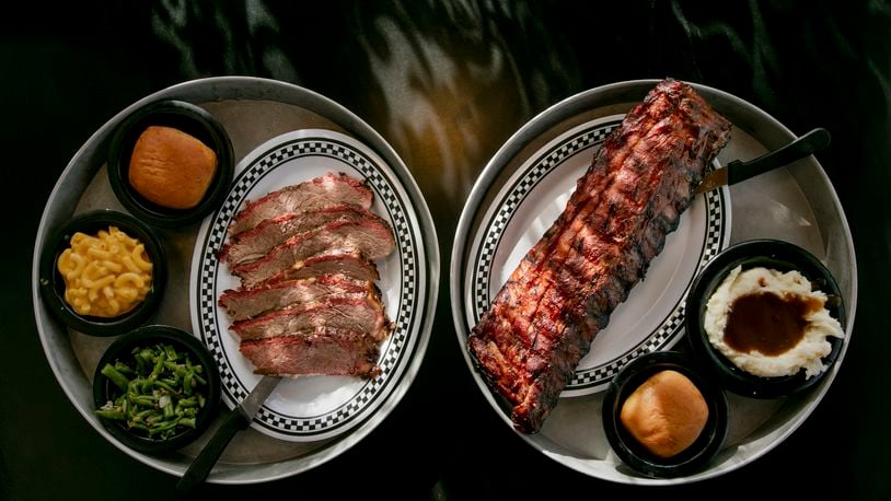 Sliced brisket and rib platters at Hickory Park Restaurant Co., a popular barbecue spot in Ames, Iowa, Jan. 5, 2016. The dining landscape in the state that begins the presidential nominating process has far more to offer than heat-lamped slices from Pizza Ranch and pork chops on a stick.