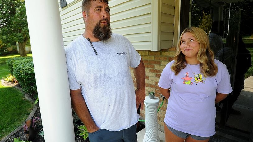 Vandalia resident Lance Hoop had his private well tested for forever chemicals in Butler Twp.’s first round of testing. He and his daughter Adilee live with the rest of their family on Frederick Pike. MARSHALL GORBY\STAFF