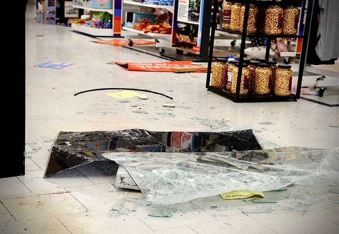 Storm damage airway shopping center